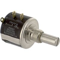 Spectrol / Sfernice / Vishay Potentiometer Wirewound 10 kOhms 3 Turns Power 1W Shaft Dia 0.2497 In 533 Series