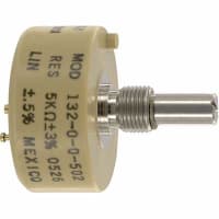 Spectrol / Sfernice / Vishay Potentiometer Wirewound 5 kOhms 0.2497In Shaft Dia Power 2.75W 132 Series