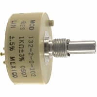 Spectrol / Sfernice / Vishay Potentiometer Wirewound Stops 1 kOhms 0.2497In Shaft Dia Power 2.75W 132 Series