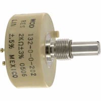 Spectrol / Sfernice / Vishay Potentiometer Wirewound 2 kOhms 0.2497In Shaft Dia Power 2.75W 132 Series