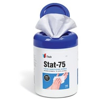 SpillTech Stat-75 Hand Sanitizing Wipes, 7" L x 6" W