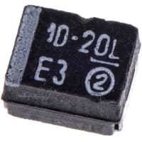 Sprague / Vishay Capacitor;Tantalum;Cap 10 uF;Tol 10%;Vol-Rtg 20 VDC;SMT;3528-21;ESR 2.1 Ohms