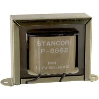 Stancor Transformer, Power, Config Bobbin, 1, Freq 50/60Hz, Pri 117VAC, Sec 24 (CT)VAC