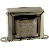 Stancor Transformer, Power, Bobbin, 1, Freq 50/60Hz, Pri 115VAC, Sec 24VAC, Sec 1A