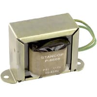 Stancor Transformer, Power, Config Bobbin, 1, Freq 50/60Hz, Pri 117VAC, Sec 26.8 (CT)VAC