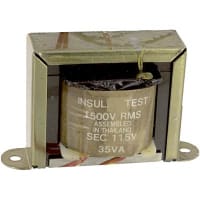 Stancor Transformer, Isolation, Bobbin, 1, Freq 50/60Hz, Pri 115VAC, Sec 115VAC, +105C