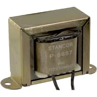 Stancor Transformer, Power, Bobbin, 1, Freq 50/60Hz, Pri 117VAC, Sec 12VAC, Sec 2A