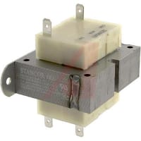 Stancor Transformer, Class 2, in: 208/240V, out 24V@1.67A, 40VA, 1/4 inch QC