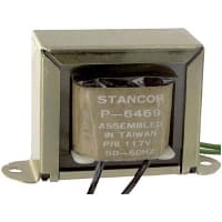 Stancor Transformer, Power, Bobbin, 1, Freq 50/60Hz, Pri 117VAC, Sec 25.2VAC, Sec 1A