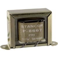 Stancor Transformer, Power, Config Bobbin, 1, Freq 50/60Hz, Pri 117VAC, Sec 28 (CT)VAC