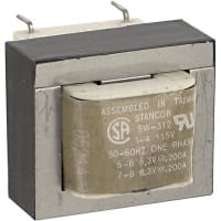 Stancor Transformer, Power, Bobbin, 1, Freq 50/60Hz, Pri 115VAC, Sec 6.3/12.6VAC, PCB