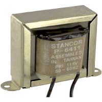 Stancor Transformer, Isolation, Bobbin, 1, Freq 50/60Hz, Pri 115VAC, Sec 115VAC, +105C