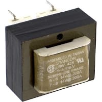 Stancor Transformer, Power, Bobbin, 1, Freq 50/60Hz, Pri 115VAC, Sec 14/28VAC, PCB