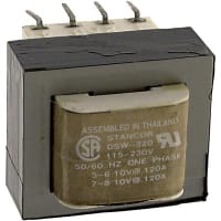 Stancor Transformer 2.5VA 115/230VAC Primary 10/20VAC 0.24/0.12A Secondary SW/DSW Series