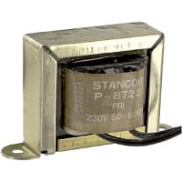 Stancor Transformer, Power, Config Bobbin, 1, Freq 50/60Hz, Pri 230VAC, Sec 24 (CT)VAC