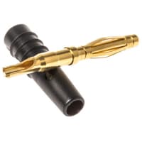 Staubli Black 2 mm Test Plug 10A 30 V Ac 60 V Dc Gold Nickel Plated, 22 Series