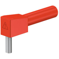 Staubli 4mm right angle socket & rigid pin red