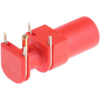 Staubli Right Angle Pcb Socket Red 4mm, 66 Series