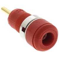 Staubli Red 2 mm Test Socket, 10A, 600V, Gold Plated