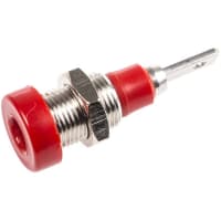 Staubli Red 2 mm Test Socket 10A 30 V Ac 60 V Dc Silver Plated