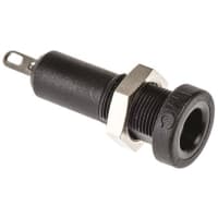 Staubli Black 4mm Socket, Nickel Plated, 30 V ac, 60 V dc, 25A