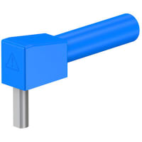 Staubli 4mm right angle socket & rigid pin blue