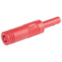 Staubli Red 4mm Test Connector, Nickel Plated, 30 V ac, 60 V dc, 25A