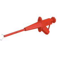 Staubli 4A Red Grabber Clip, 1000V Rating - 10mm Tip Size, 4mm Probe Socket Size