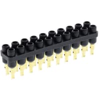 Staubli 20 pole socket strip BL2-6/20/A Black