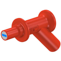 Staubli Red, Male to Female Test Connector Adapter and Nickel Plated - Socket Size: 4mm