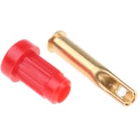 Staubli Red 1 mm Test Socket, 20A, 30 V ac, 60 V dc Gold Plated