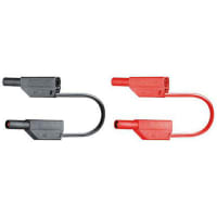 Staubli 4 mm Test lead, 15A, 1000 V, 600 V, Red, 1m Lead Length