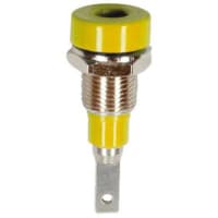 Staubli 2mm multilam panel mount socket, yellow