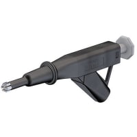 Staubli 24A Black Grabber Clip, 600V Rating - 5mm Tip Size, 4mm Probe Socket Size