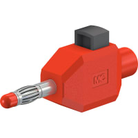 Staubli 4 mm clip-on plug red