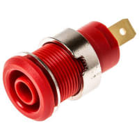 Staubli Red 4mm Socket Gold Plated 1000V 24A