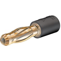 Staubli Black gold plated adaptor, 4mmplug/2mmskt