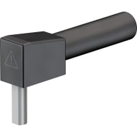 Staubli 4mm right angle socket & rigid pin black