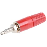 Staubli 15A, Red Binding Post with Brass Contacts and Nickel Plated - 2mm Hole Diameter