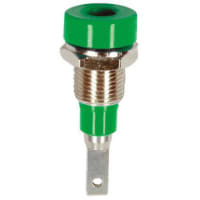 Staubli 2mm multilam panel mount socket, green