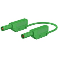 Staubli 4 mm Test lead, 32A, 600 - 1000V, Green, 2m Lead Length