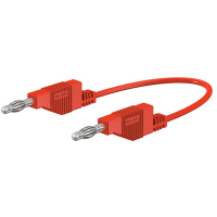 Staubli Quadrant Connectors 4 mm Test lead, 15A, 30 V ac, 60 V dc, Red, 50cm Lead Length