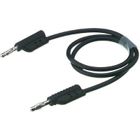 Staubli 4 mm Test lead, 30A, 30 V ac, 60 V dc, Black, 1m Lead Length