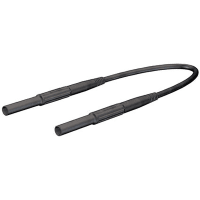 Staubli 4 mm Test lead, 10A, 5 kV, 1000 V, Black, 1.5m Lead Length