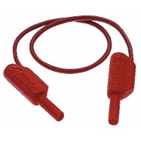 Staubli 2 mm Test lead, 10A, 600V, Red, 45cm Lead Length