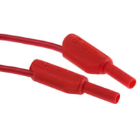 Staubli 2 mm Test lead, 10A, 600V, Red, 100cm Lead Length