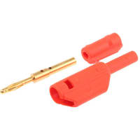 Staubli Red stackable shrouded safe plug, 2mm