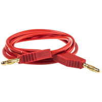 Staubli 4 mm Test lead, 32A, 30 V ac, 60 V dc, Red, 1m Lead Length