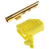 Staubli Yellow 4mm Banana Plug, Gold Plated, 30 V ac, 60 V dc, 19A