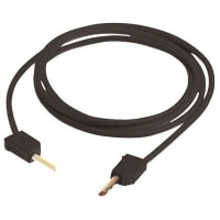 Staubli 2 mm Test lead, 10A, 30 V ac, 60 V dc, Black, 60cm Lead Length